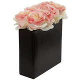 Roses Arrangement in Black Vase-Parc Decor