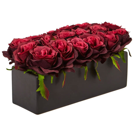 Roses in Rectangular Planter-Parc Decor