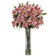 Rubrum Lily Artificial Arrangement in Cylinder Vase-Parc Decor