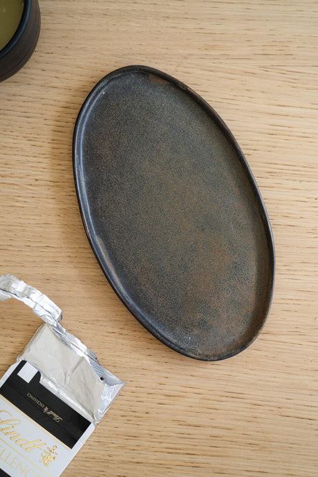 Rust Matte Stoneware Serving Platter-Parc Decor