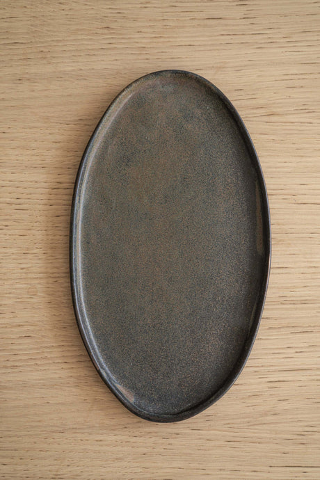 Rust Matte Stoneware Serving Platter-Parc Decor