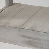 Rustic Wood Square Side Table with Shelf-Parc Decor