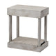 Rustic Wood Square Side Table with Shelf-Parc Decor