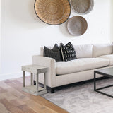 Rustic Wood Square Side Table with Shelf-Parc Decor