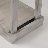 Rustic Wood Square Side Table with Shelf-Parc Decor