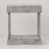 Rustic Wood Square Side Table with Shelf-Parc Decor