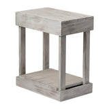 Rustic Wood Square Side Table with Shelf-Parc Decor
