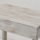 Rustic Wood Square Side Table with Shelf-Parc Decor