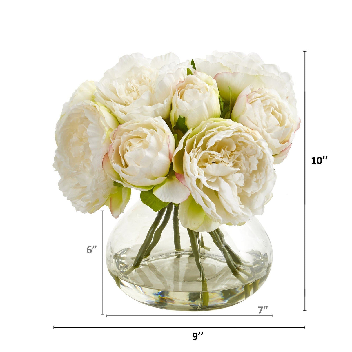 Silk Peony Artificial Arrangement in Vase-Parc Decor