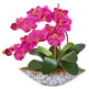 Silk Phalaenopsis Orchid Artificial Arrangement in Vase-Parc Decor