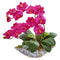 Silk Phalaenopsis Orchid Artificial Arrangement in Vase-Parc Decor