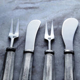 Silver Antique Maharaja Cheese Spreader & Fork 4 Pc. Set-Parc Decor