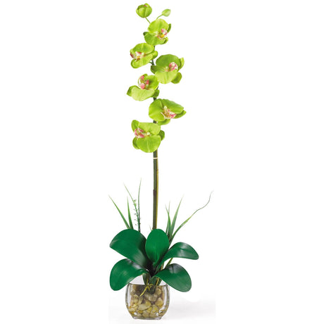 Single Phalaenopsis Liquid Illusion Silk Flower Arrangement-Parc Decor