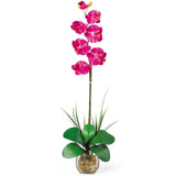 Single Phalaenopsis Liquid Illusion Silk Flower Arrangement-Parc Decor