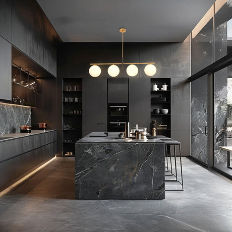 Spark Modern Gold Linear 4 Light Chandelier-Parc Decor