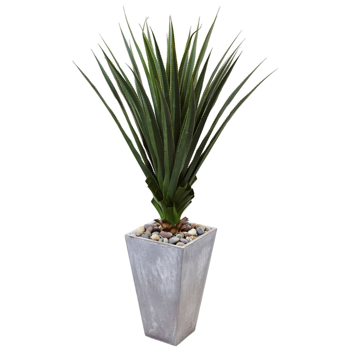 Spiked Agave in Cement Planter (Indoor/Outdoor)-Parc Decor