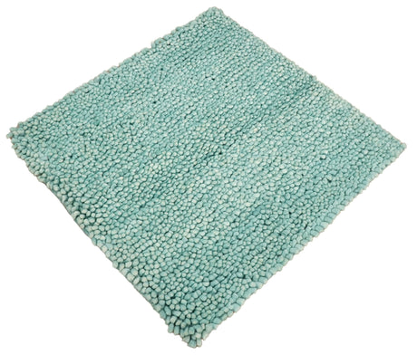Square 3x3 Blue Wool Shag Handmade Felted Rug | SHA2-Parc Decor