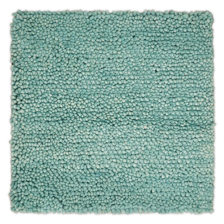 Square 3x3 Blue Wool Shag Handmade Felted Rug | SHA2-Parc Decor