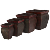 Square Planters w/Rim (Set of 4)-Parc Decor