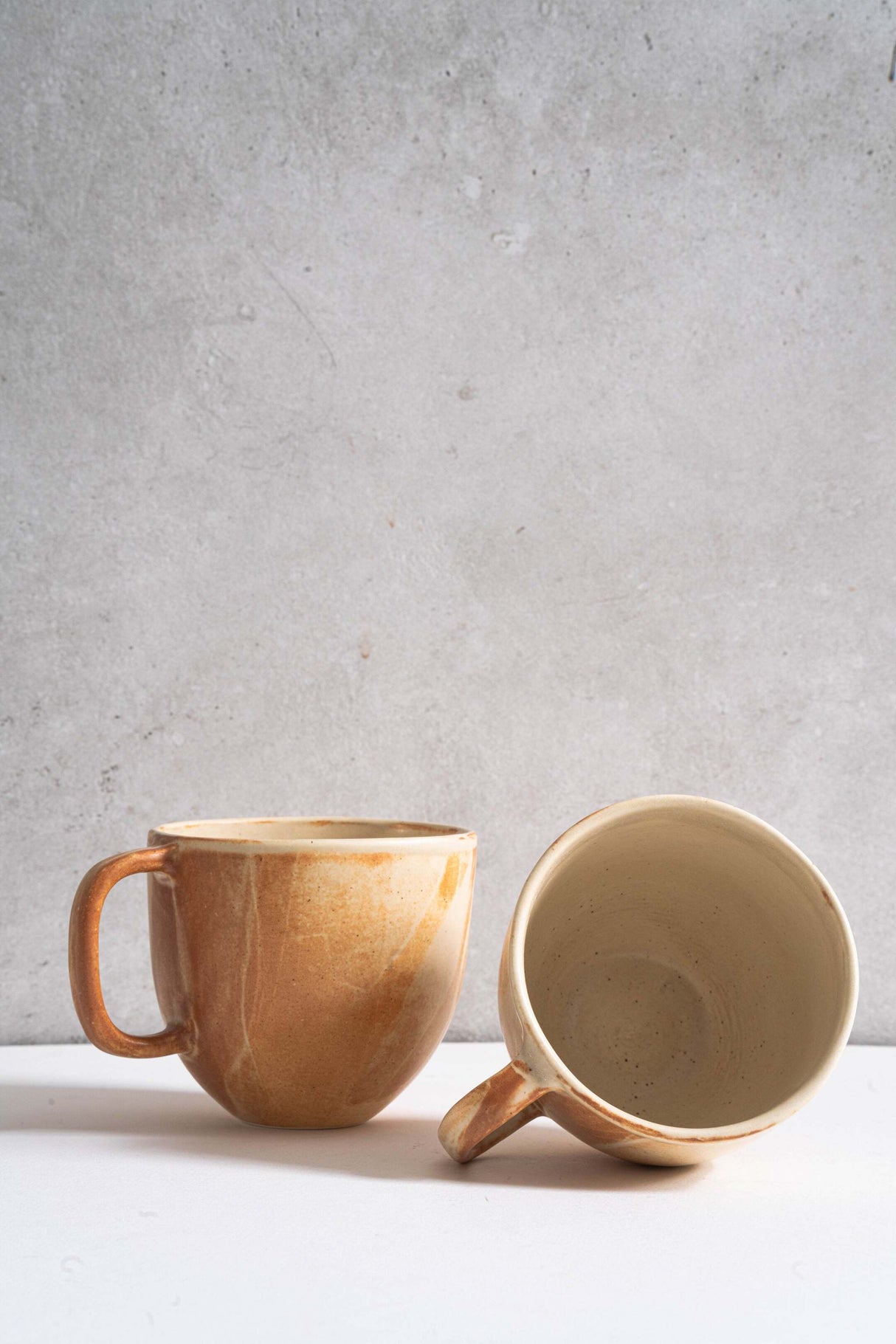 Stoneware Beige Coffee Mug-Parc Decor