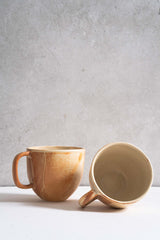 Stoneware Beige Coffee Mug-Parc Decor