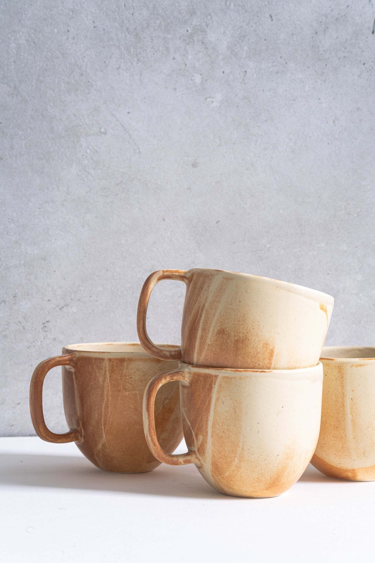 Stoneware Beige Coffee Mug-Parc Decor