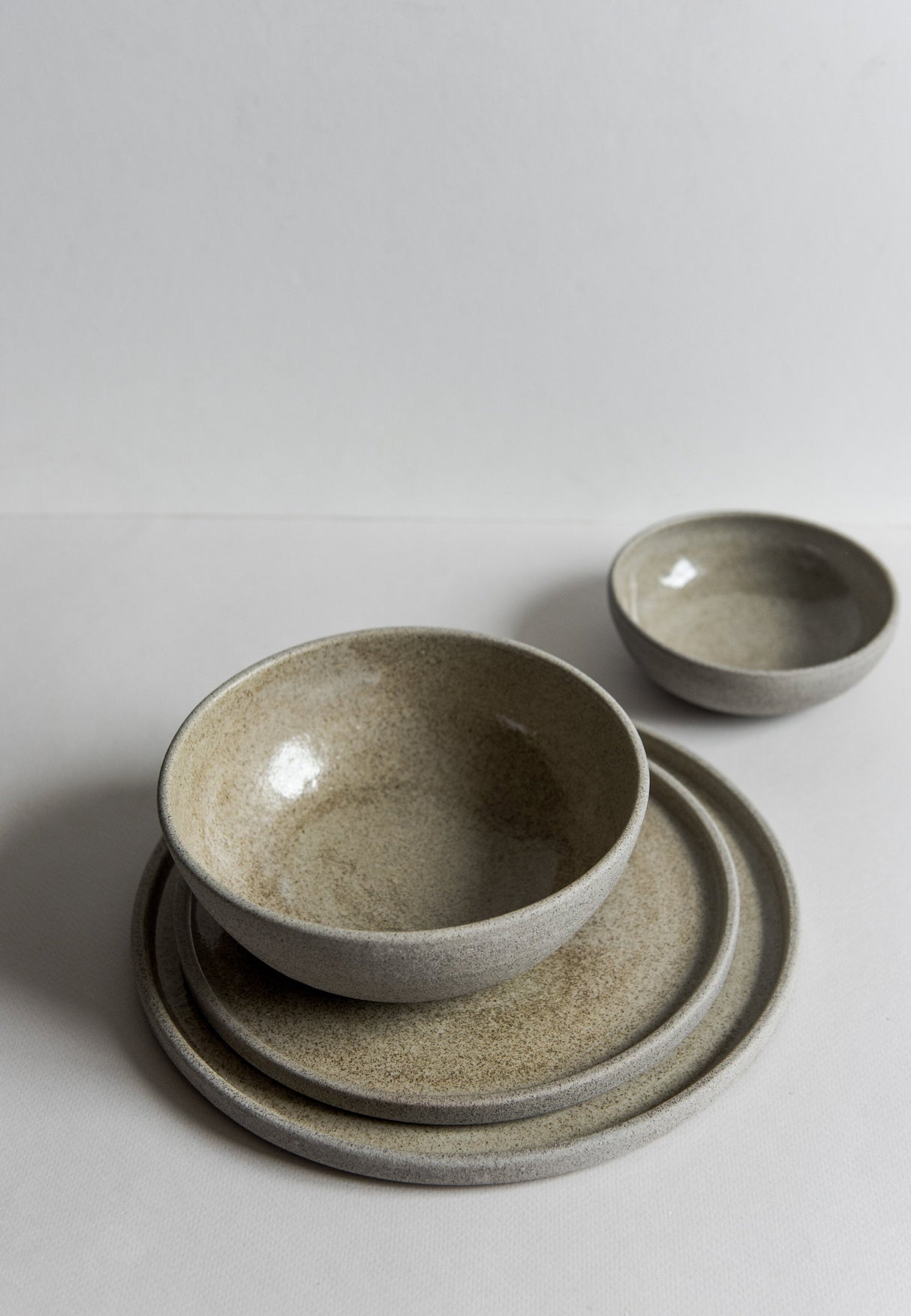 Stoneware Dinner Plates "Concrete"-Parc Decor