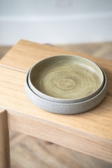 Stoneware Salad Plates with High Sides "Concrete"-Parc Decor