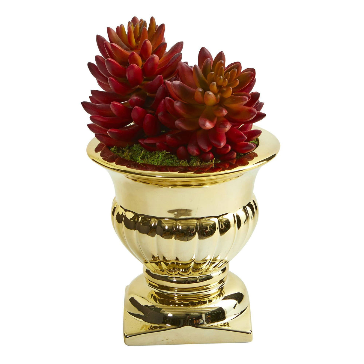 Succulent Artificial Plant in Gold Urn-Parc Decor