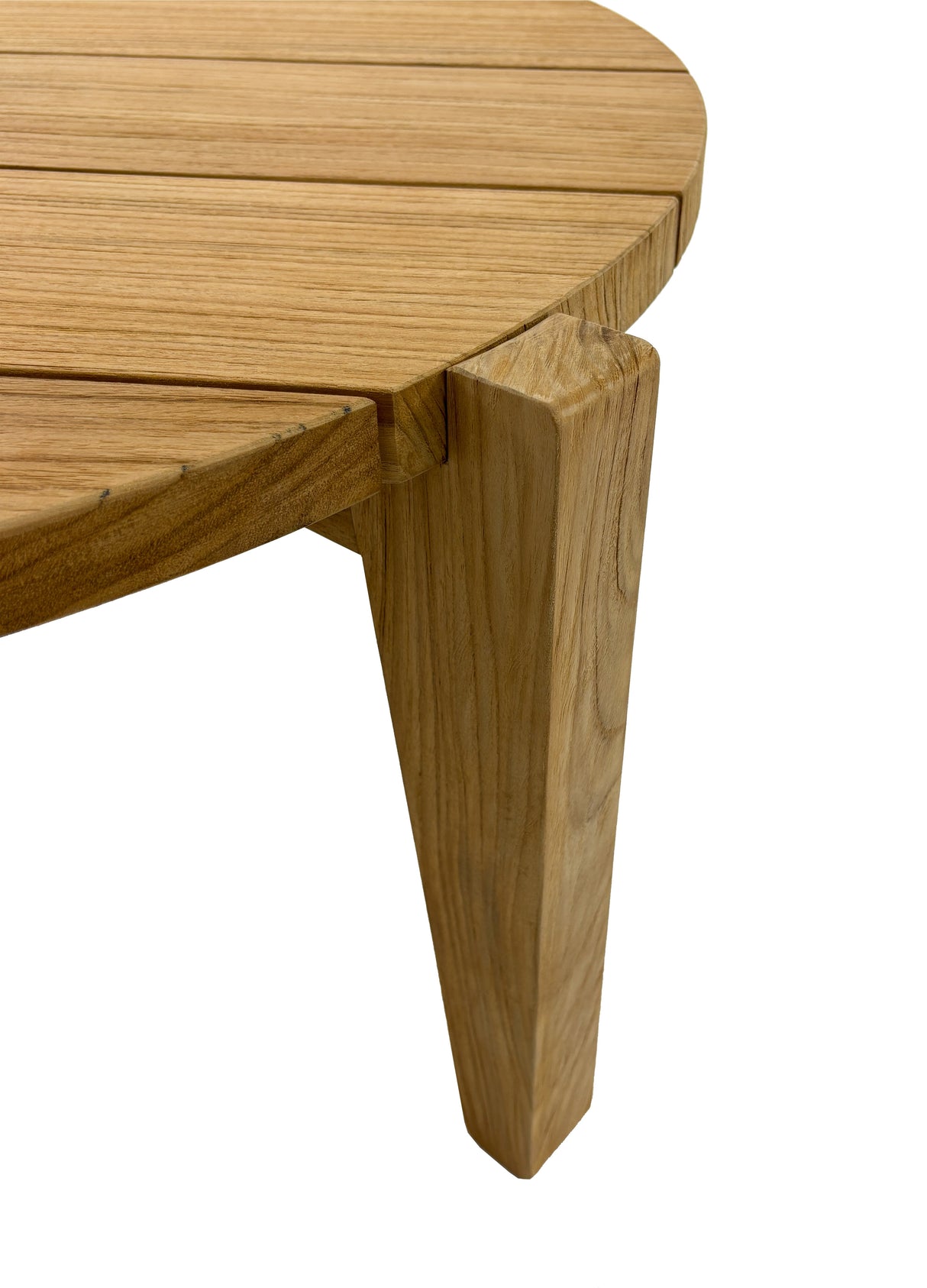 Mesa de centro circular Carlsbad de madera de teca natural - 25-33"