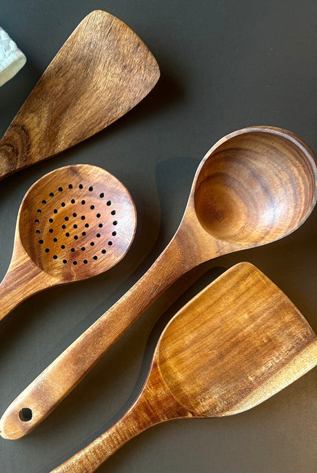 Teak Wooden Utensils, Set of 4-Parc Decor