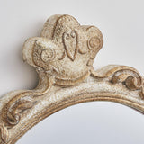 Traditioanl Oval Mirror With Wood Frame Rustic Decor Wall Mirror-Parc Decor