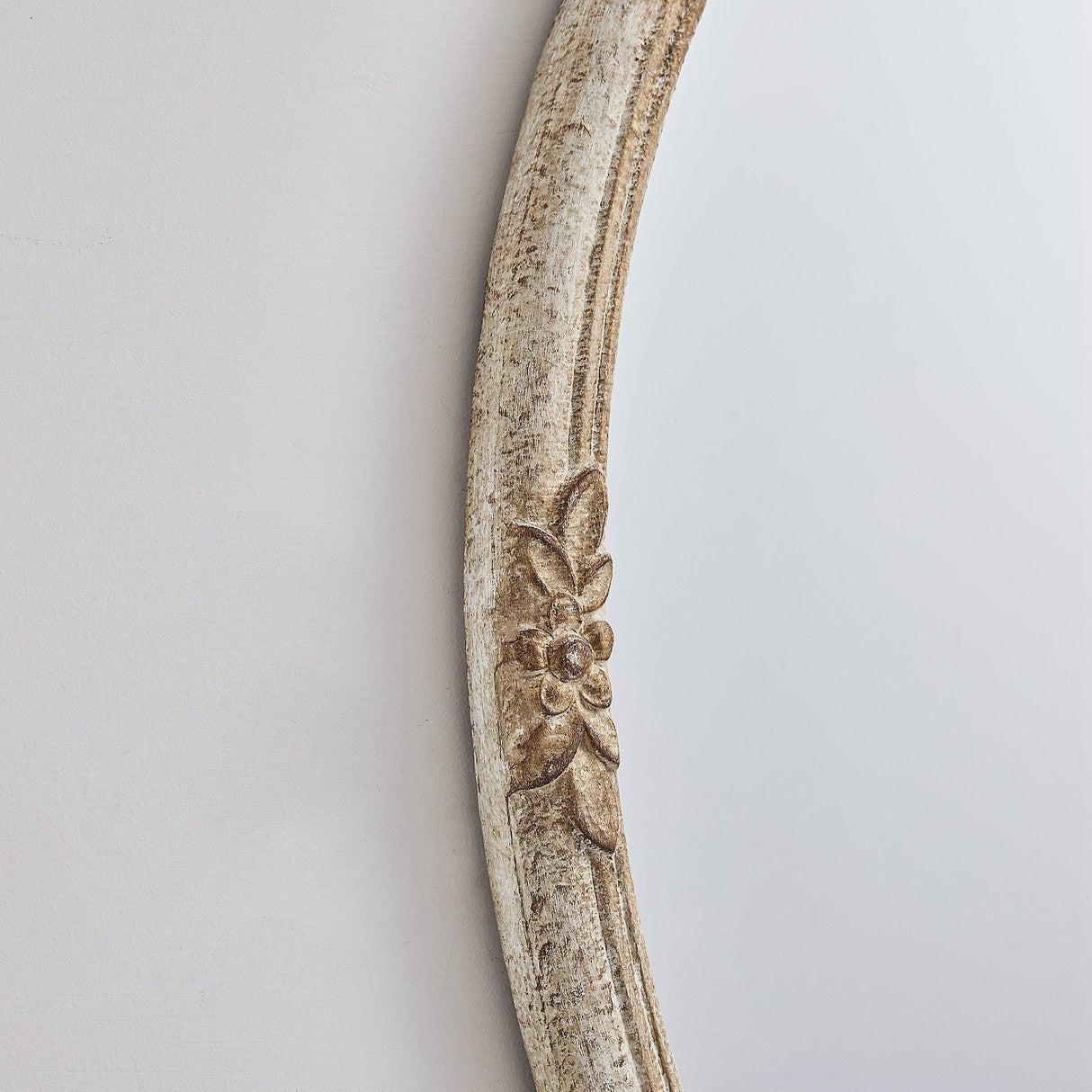 Traditioanl Oval Mirror With Wood Frame Rustic Decor Wall Mirror-Parc Decor