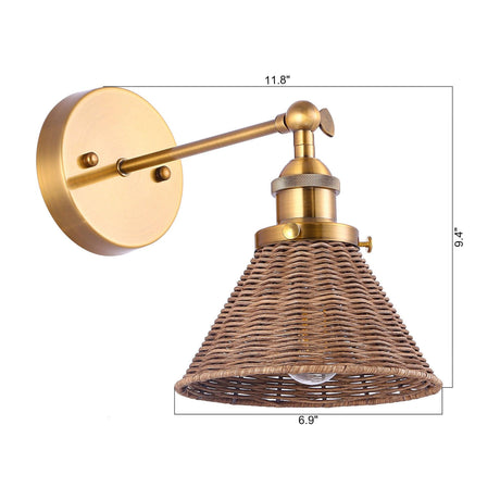 Traditional 1-Light Golden Wall Light-Parc Decor