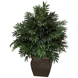 Triple Bamboo Palm w/Decorative Planter Silk Plant-Parc Decor