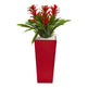 Triple Bromeliad Artificial Plant in Red Planter-Parc Decor