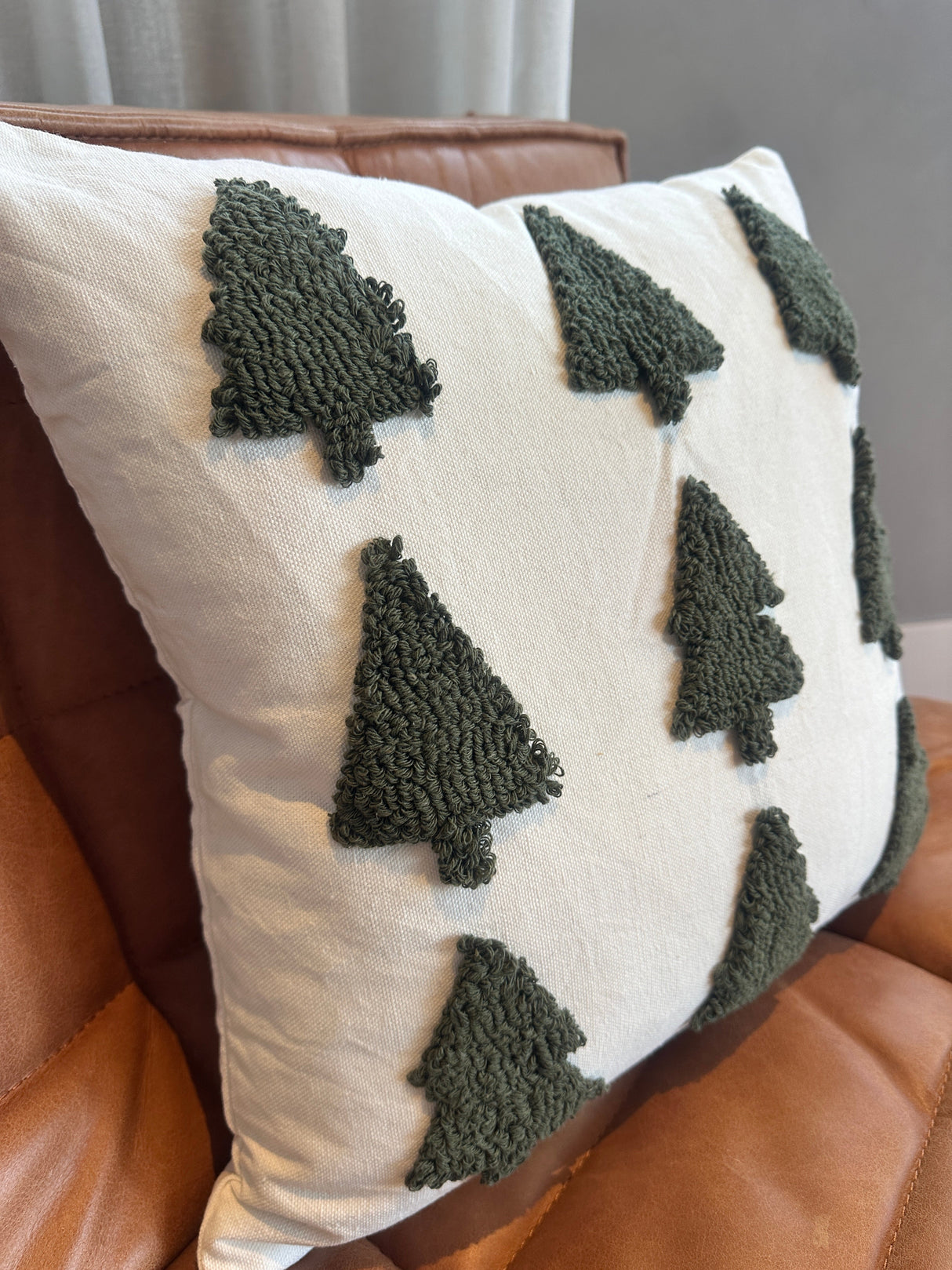 Tufted Christmas Tree Pillow Cover-Parc Decor