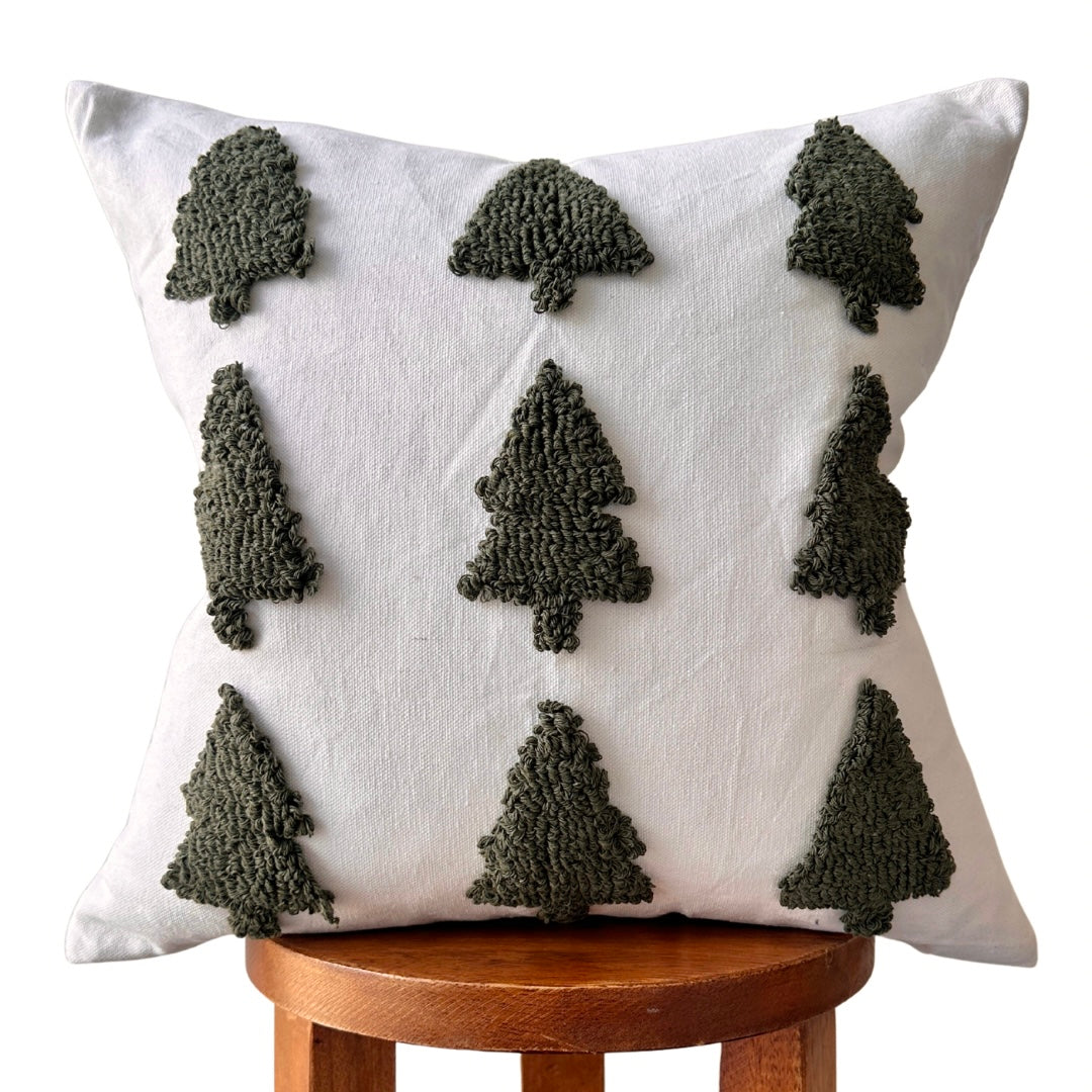 Tufted Christmas Tree Pillow Cover-Parc Decor
