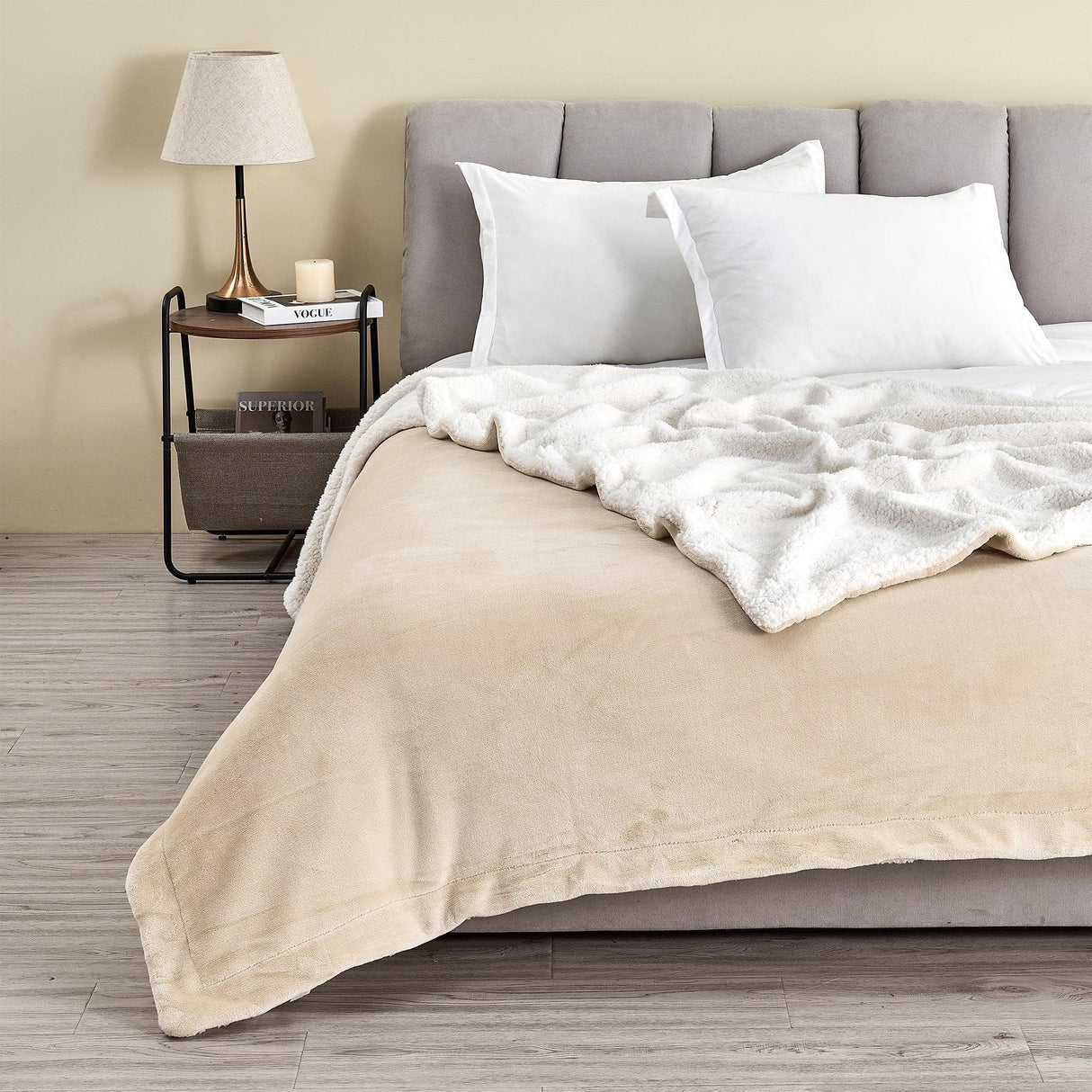 Velvet Plush Sherpa Luxury Bed Blanket - Kinsley Collection-Parc Decor