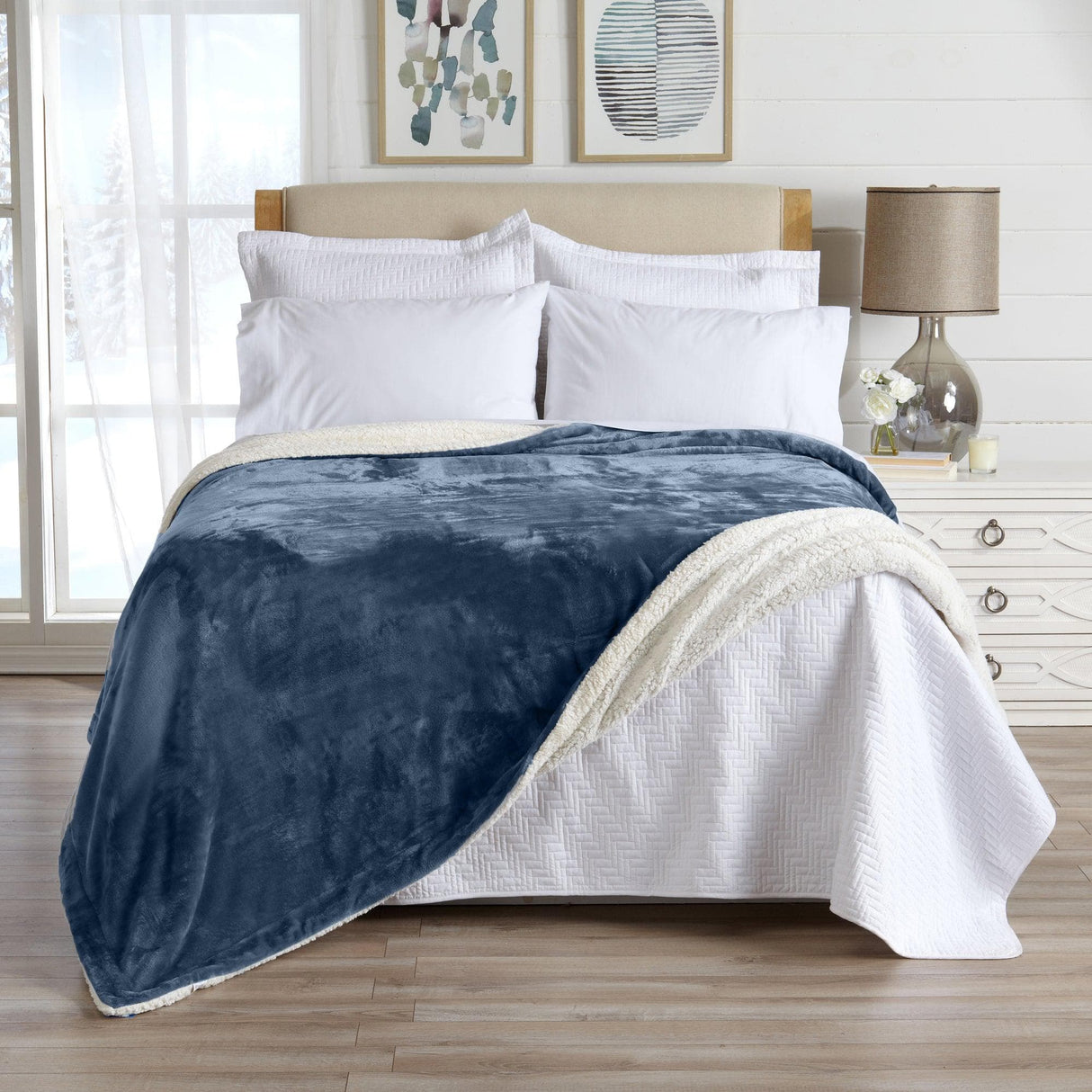 Velvet Plush Sherpa Luxury Bed Blanket - Kinsley Collection-Parc Decor
