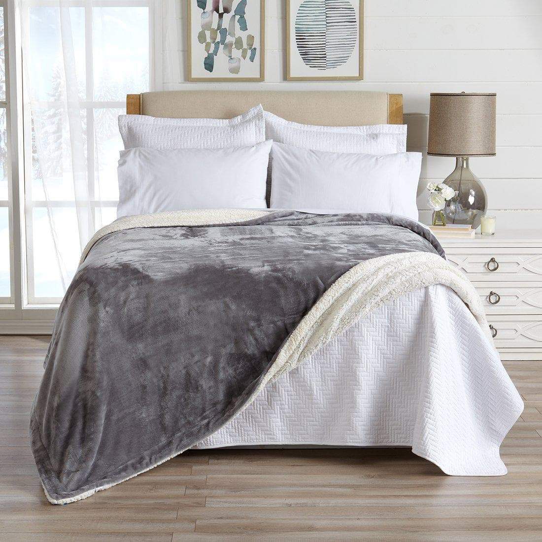 Velvet Plush Sherpa Luxury Bed Blanket - Kinsley Collection-Parc Decor