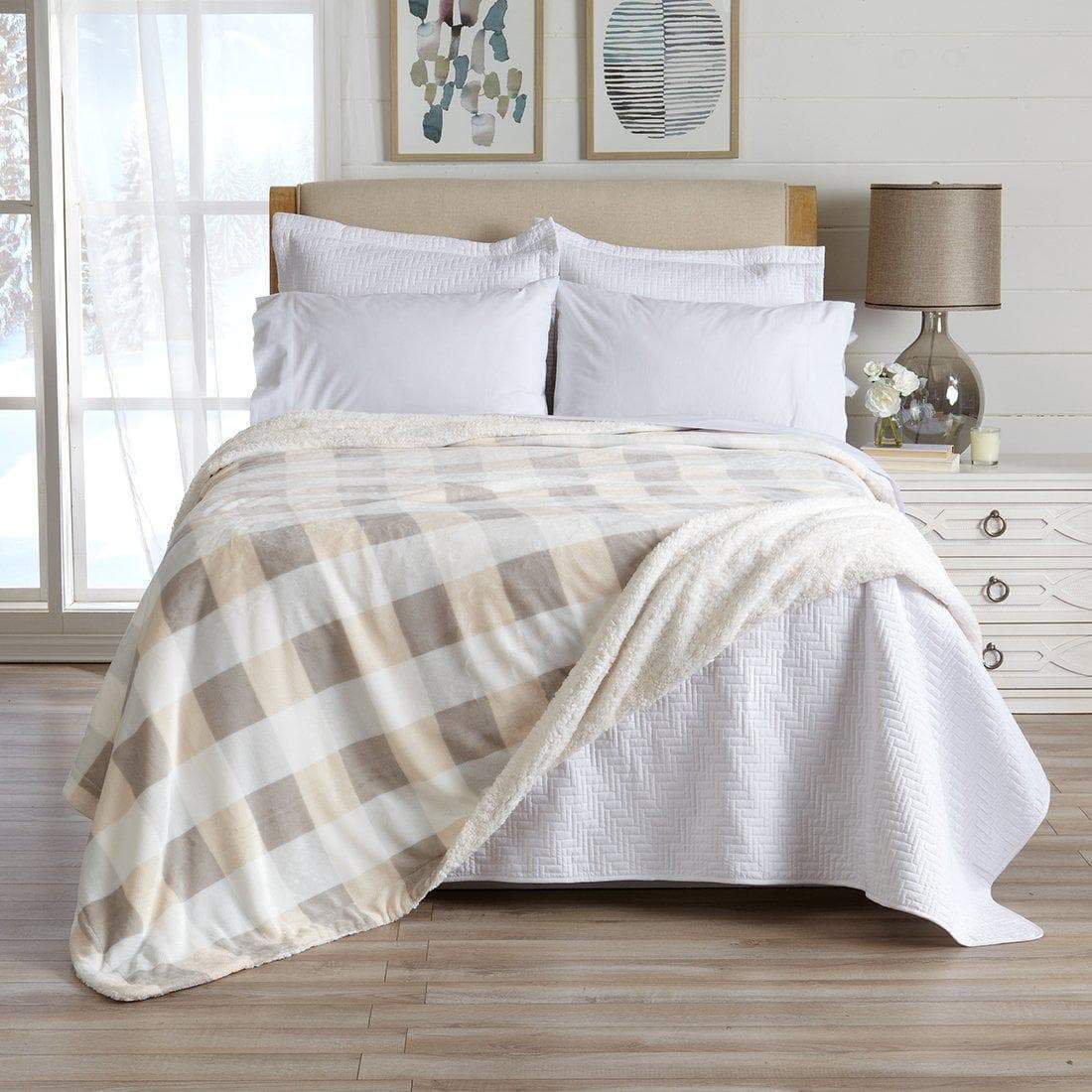 Velvet Plush Sherpa Luxury Bed Blanket - Kinsley Collection-Parc Decor