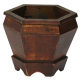 Wooden Hexagon Decorative Planter (Set of 3)-Parc Decor