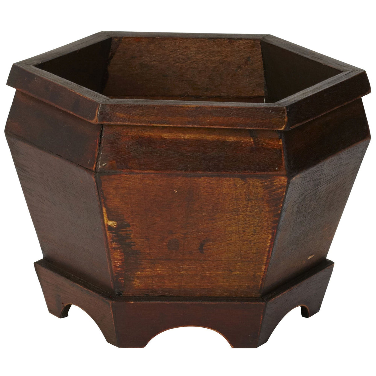 Wooden Hexagon Decorative Planter (Set of 3)-Parc Decor