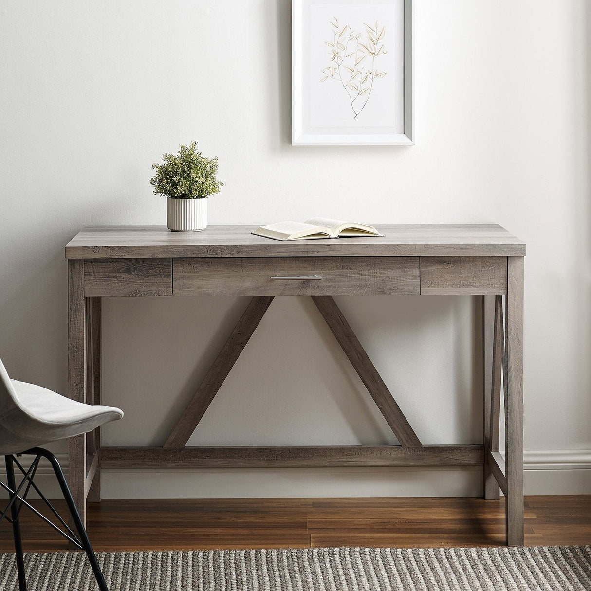 A-Frame Rustic Desk Console Table-Home Office-Parc Decor