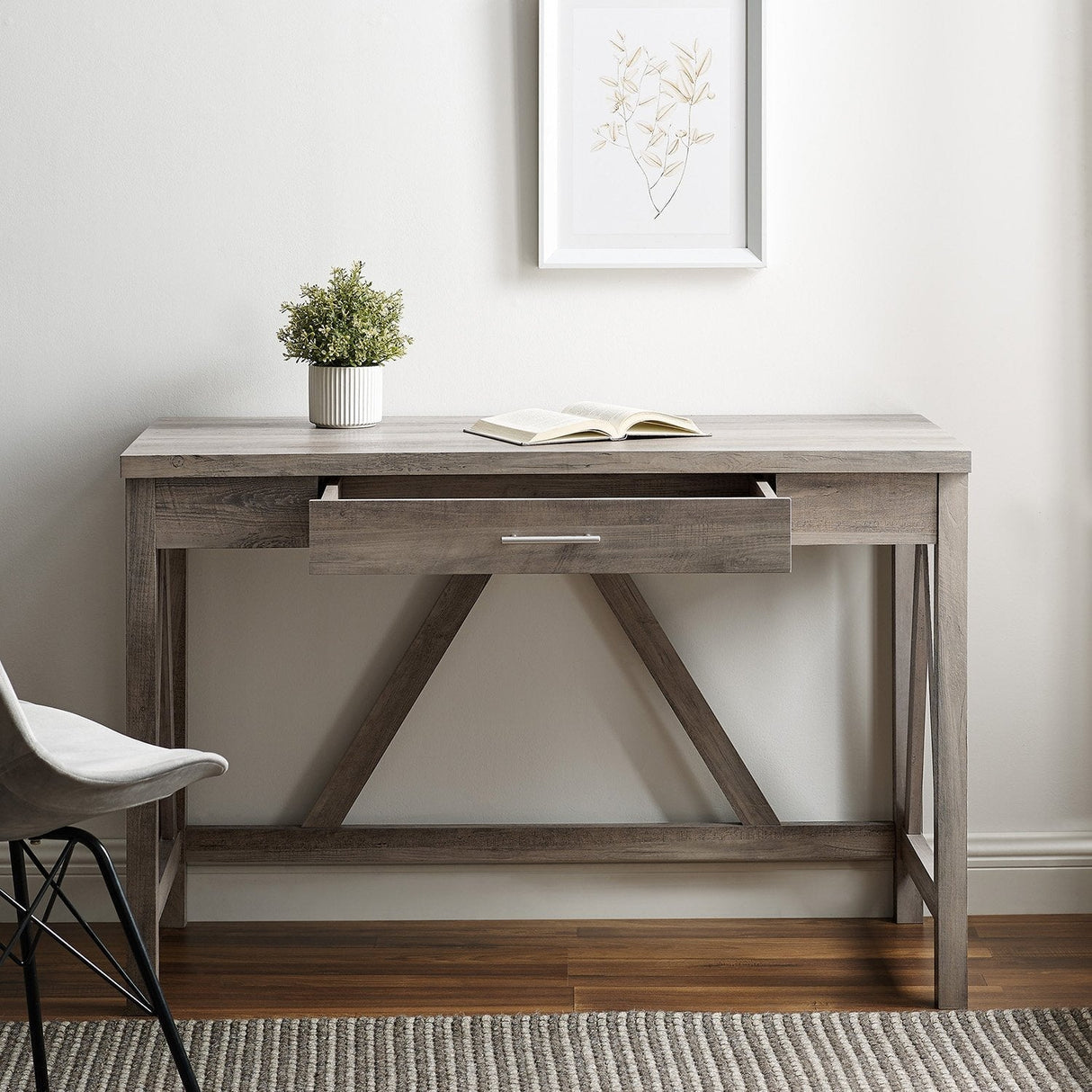 A-Frame Rustic Desk Console Table-Home Office-Parc Decor