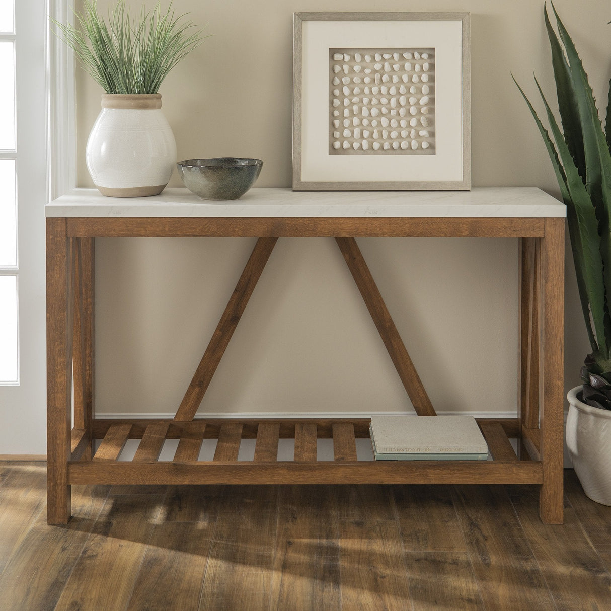 A-Frame Rustic Entry Table-Occasional-Parc Decor