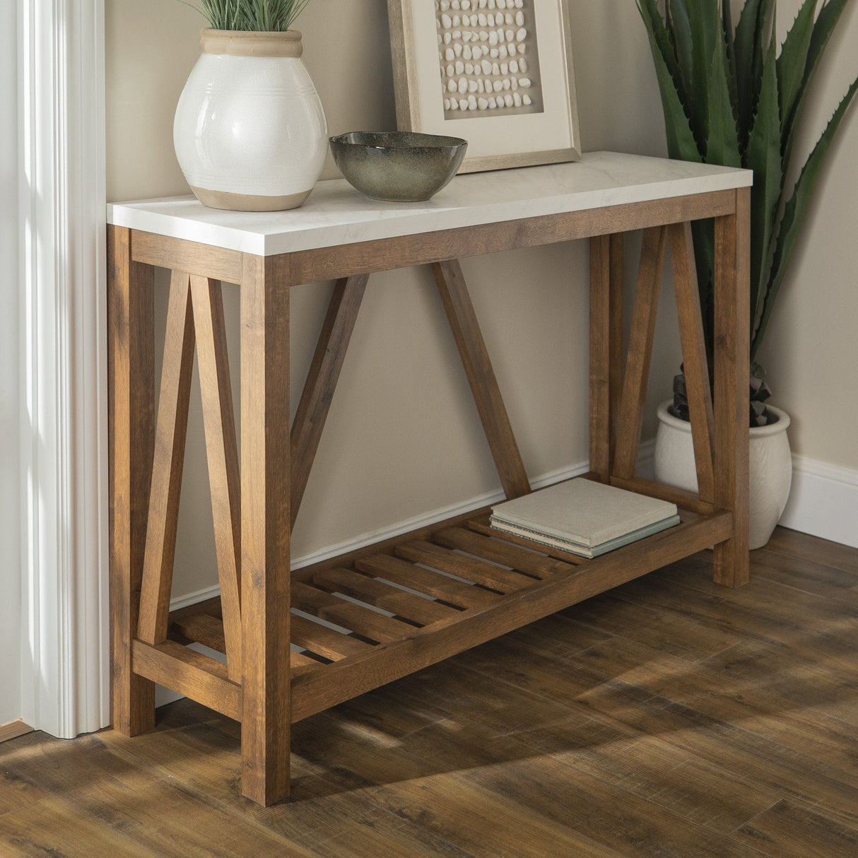 A-Frame Rustic Entry Table-Occasional-Parc Decor