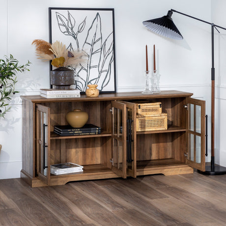 Abigail 58" Farmhouse 4 Door TV Stand-Entertainment-Parc Decor