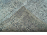 Abstract Blue And Gray 8x10 Hand Knotted Bamboo Silk Area Rug